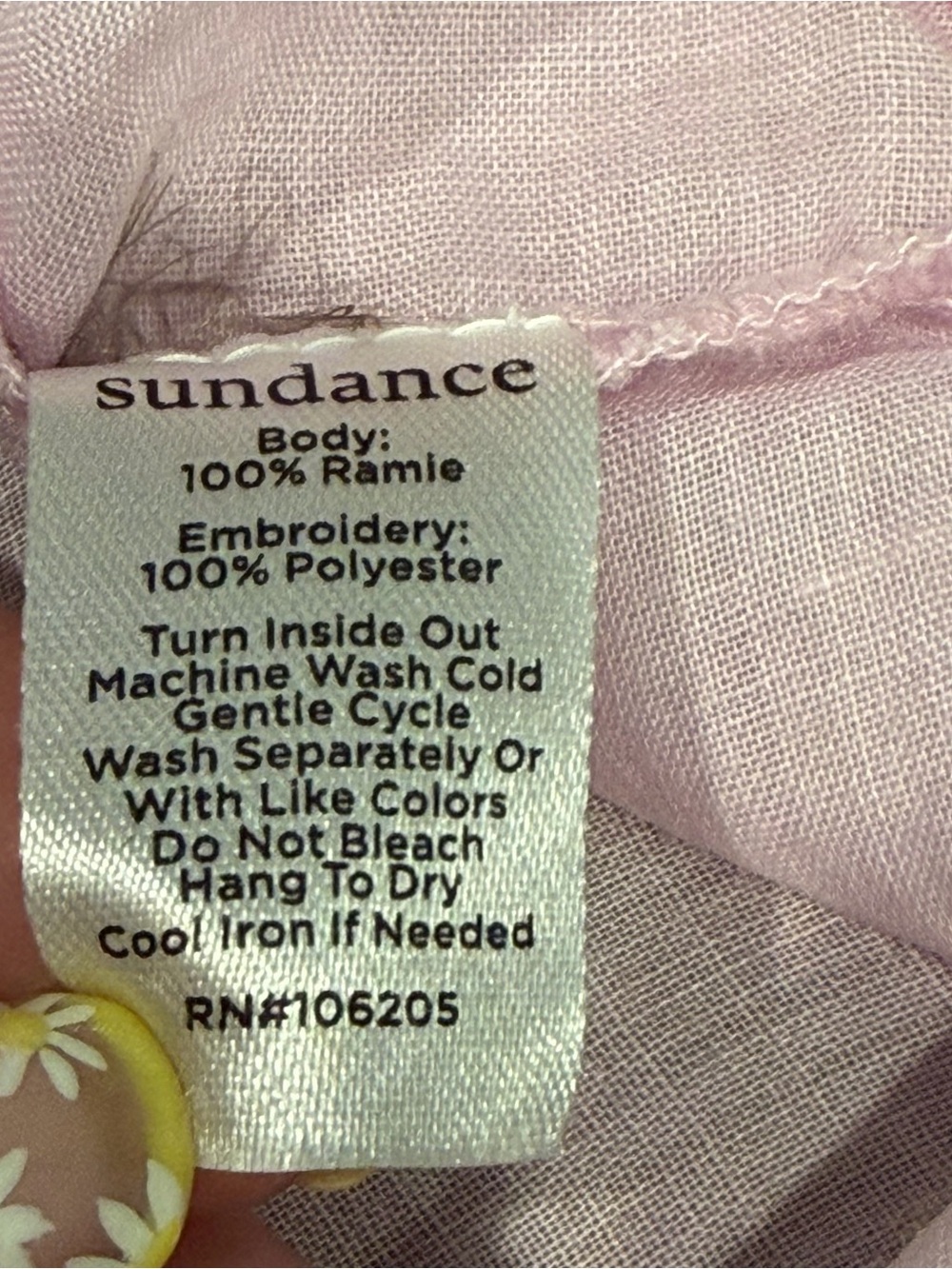 Sundance Catalog Womem’s Embroidered Vallejo Top Blouse Semi Sheer Pink Size M - Picture 9 of 9
